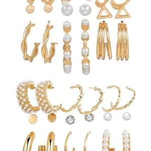 Crystal Pearl Earrings Set