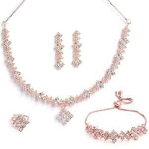 Necklace, Earring & Bracelet With Ring