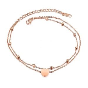 Gold Plated Layered Chain Designed Anklets for Women