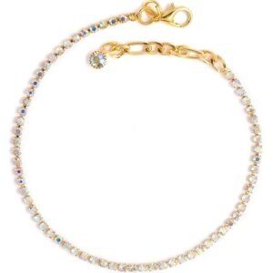 Golden Crystal Rhinestone Chain Style Single leg Anklets For Girls and Women